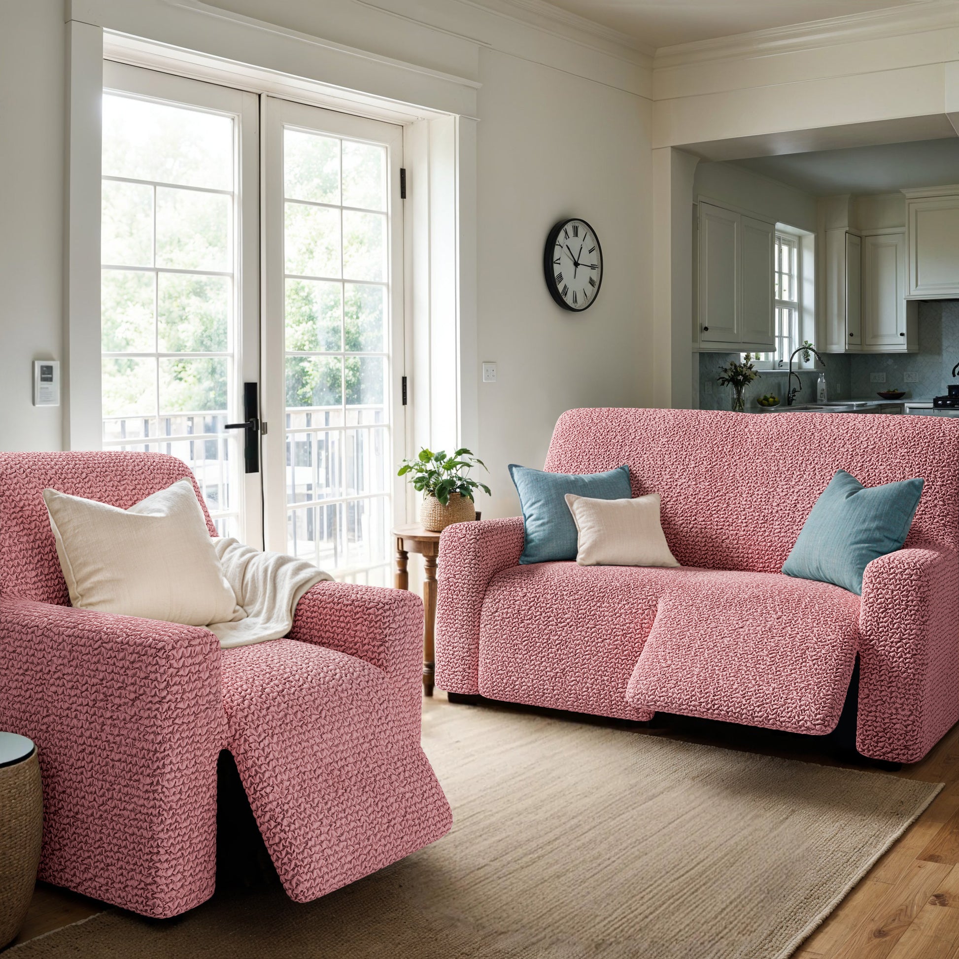 Coral Pink Recliner Slipcover, Microfibra Collection