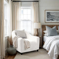Crisp White Barrel Chair Slipcover, Microfibra Collection