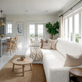 Crisp White L-Shaped Sofa Slipcover (Left Chaise), Microfibra Collection
