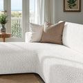 Crisp White L-Shaped Sofa Slipcover (Left Chaise), Microfibra Collection