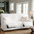 Crisp White 3 Seater Recliner Slipcover, Microfibra Collection