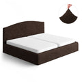 Dark Brown Bed Headboard & Frame Slipcover (King), Microfibra Collection