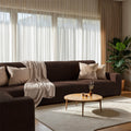 Dark Brown Corner Sofa Slipcover, Microfibra Collection