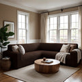 Dark Brown Corner Sofa Slipcover, Microfibra Collection