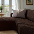 Dark Brown L-Shaped Sofa Slipcover (Left Chaise), Microfibra Collection