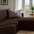 Dark Brown L-Shaped Sofa Slipcover (Right Chaise), Microfibra Collection