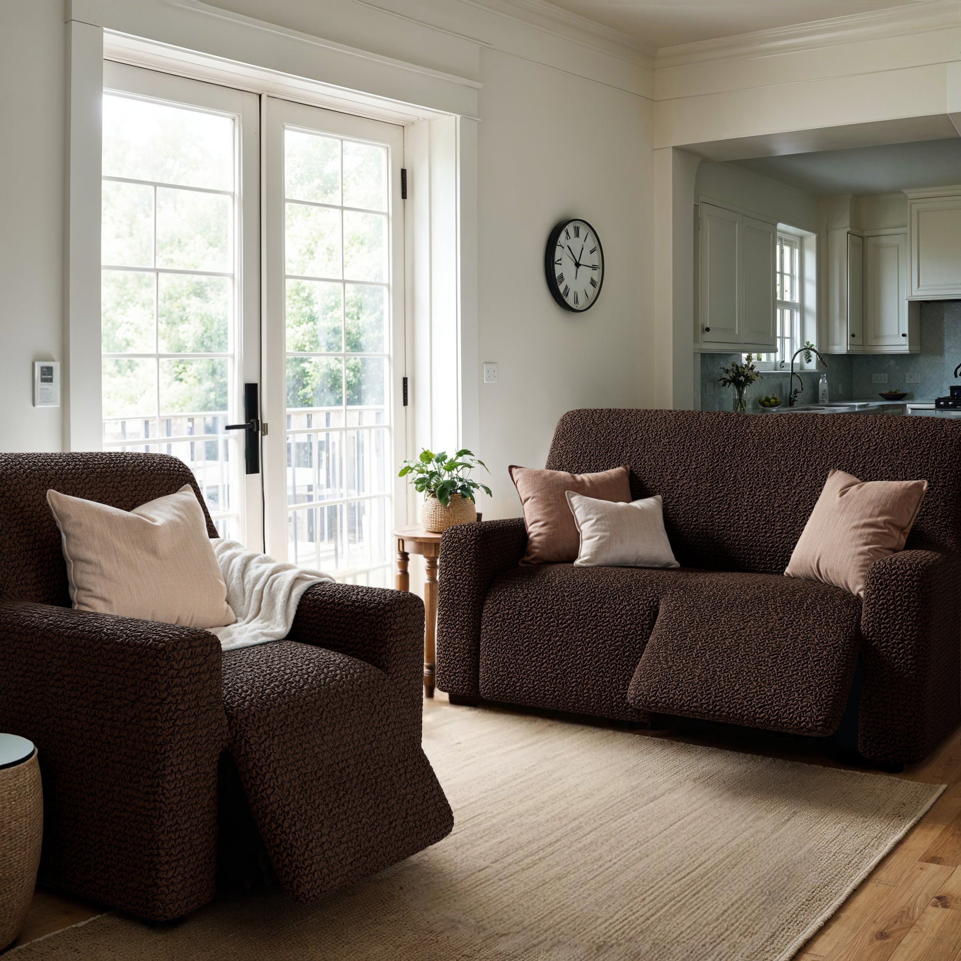 Dark Brown Recliner Slipcover, Microfibra Collection