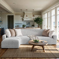 Light Grey L-Shaped Sofa Slipcover (Left Chaise), Microfibra Collection