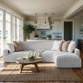 Light Grey L-Shaped Sofa Slipcover (Right Chaise), Microfibra Collection