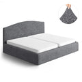 Dark Grey Bed Headboard & Frame Slipcover (King), Microfibra Collection