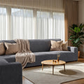 Dark Grey Corner Sofa Slipcover, Microfibra Collection