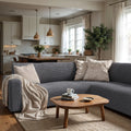 Dark Grey Corner Sofa Slipcover, Microfibra Collection