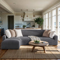 Dark Grey L-Shaped Sofa Slipcover (Left Chaise), Microfibra Collection