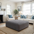 Dark Grey Ottoman Slipcover (Large), Microfibra Collection
