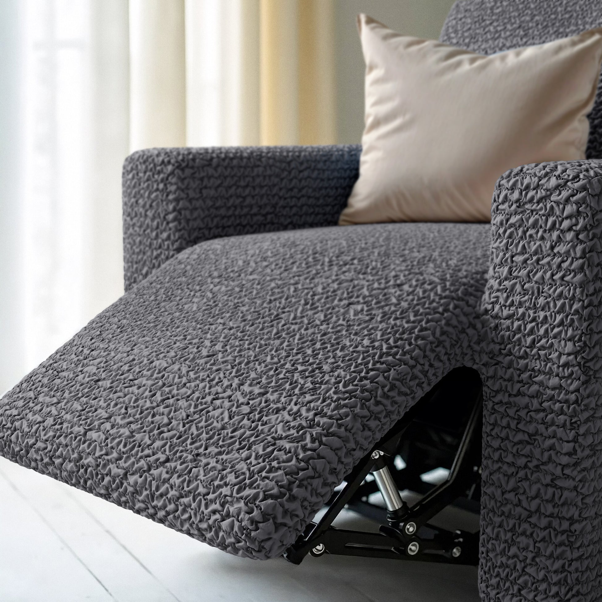 Dark Grey Recliner Slipcover, Microfibra Collection