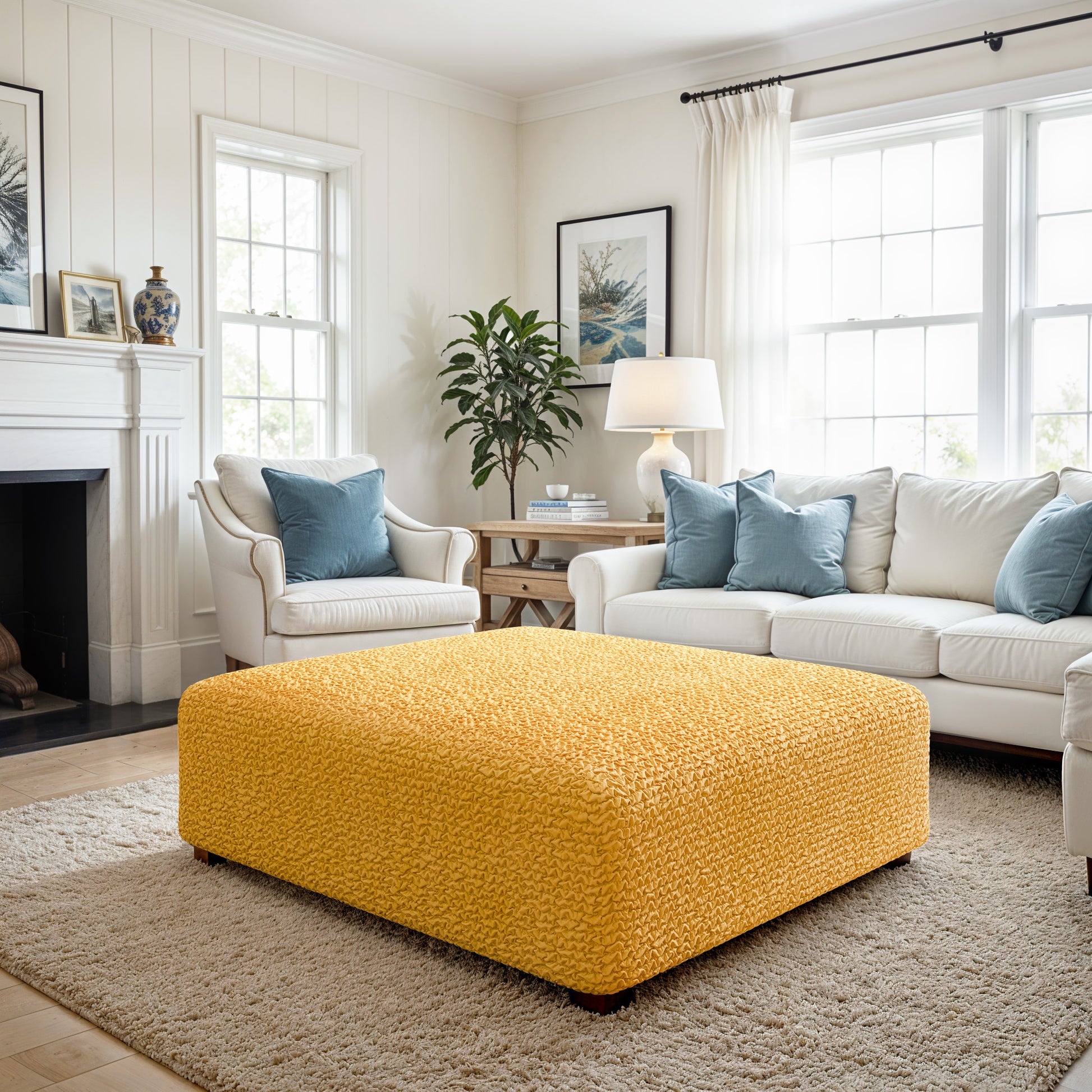 Mango Ottoman Slipcover (Large), Microfibra Collection