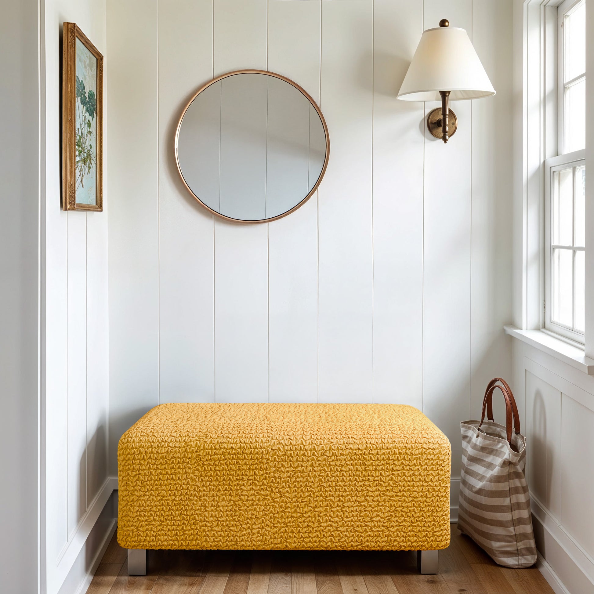 Mango Ottoman Slipcover (Medium), Microfibra Collection