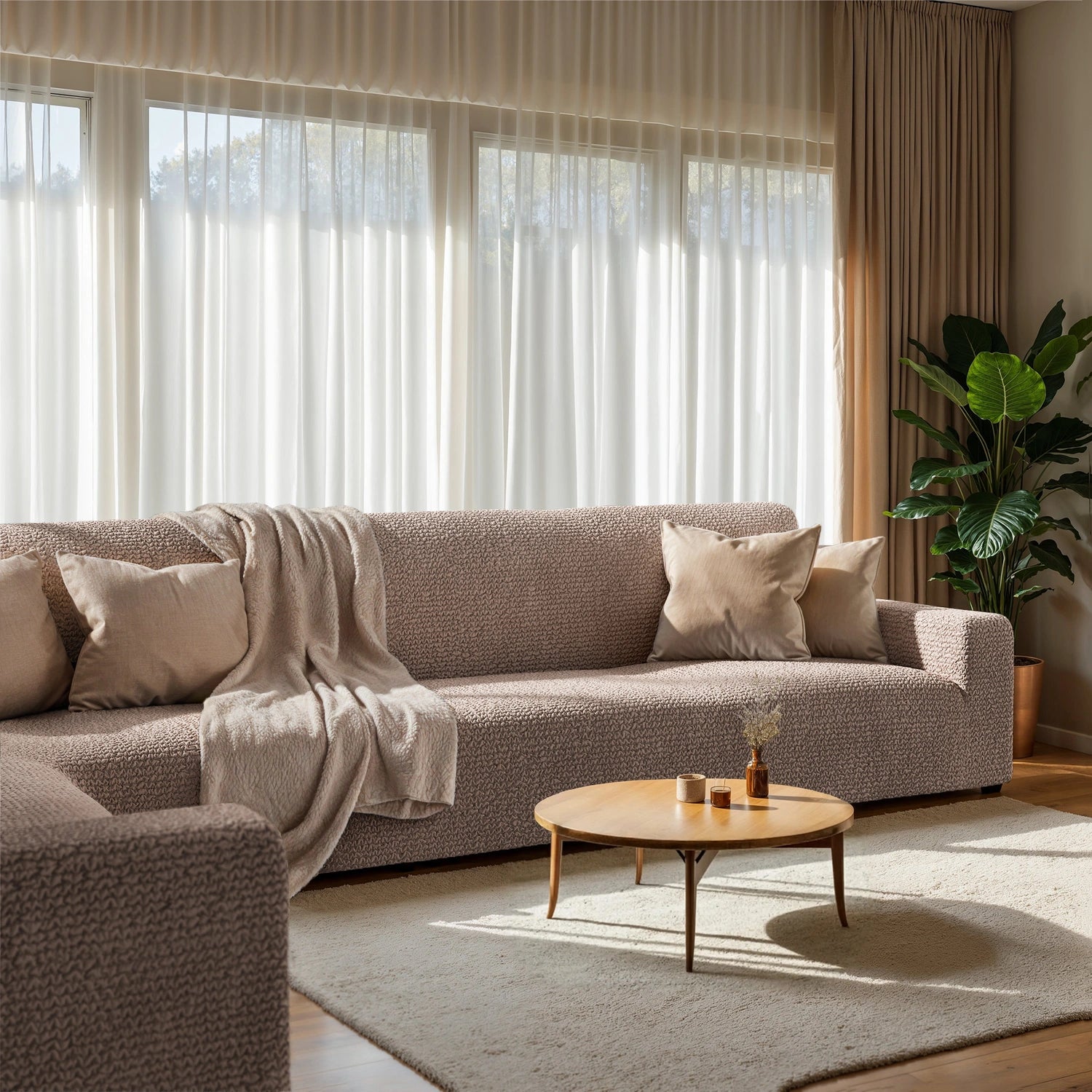 Marsala Corner Sofa Slipcover, Microfibra Collection