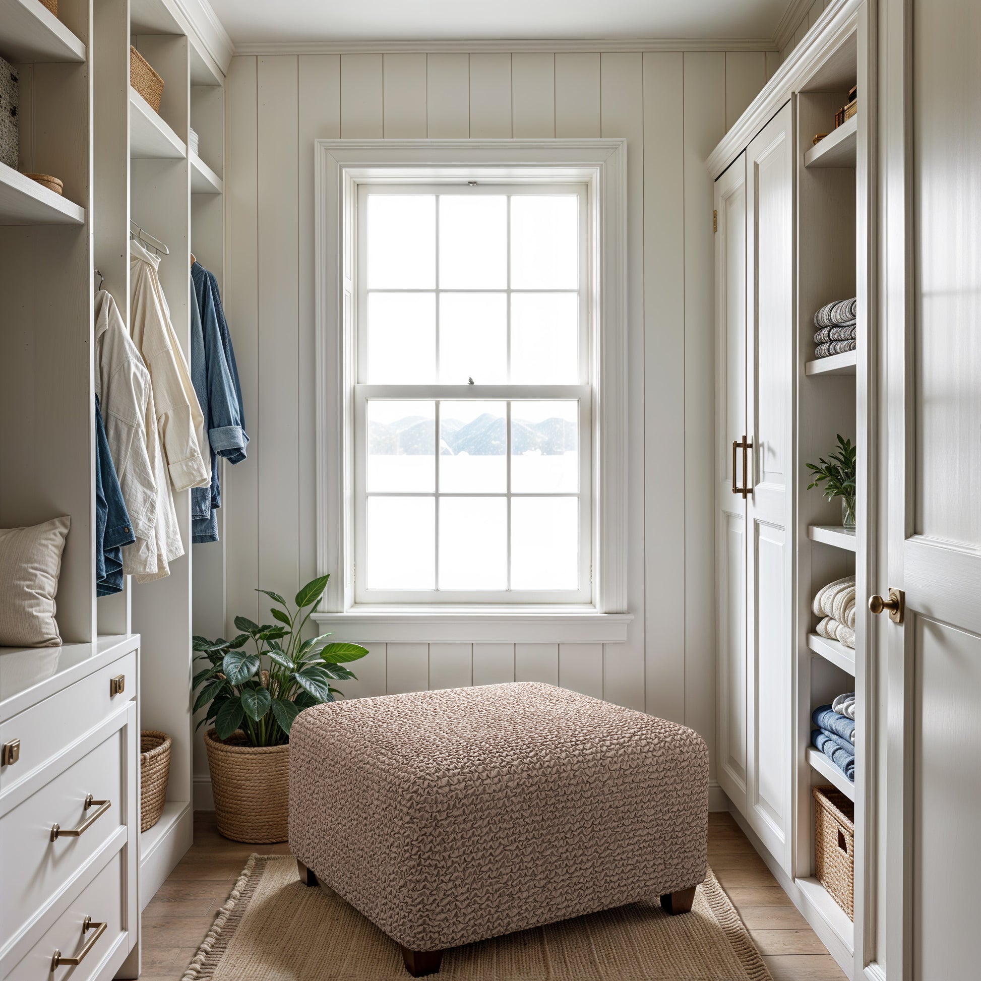 Marsala Ottoman Slipcover (Medium), Microfibra Collection