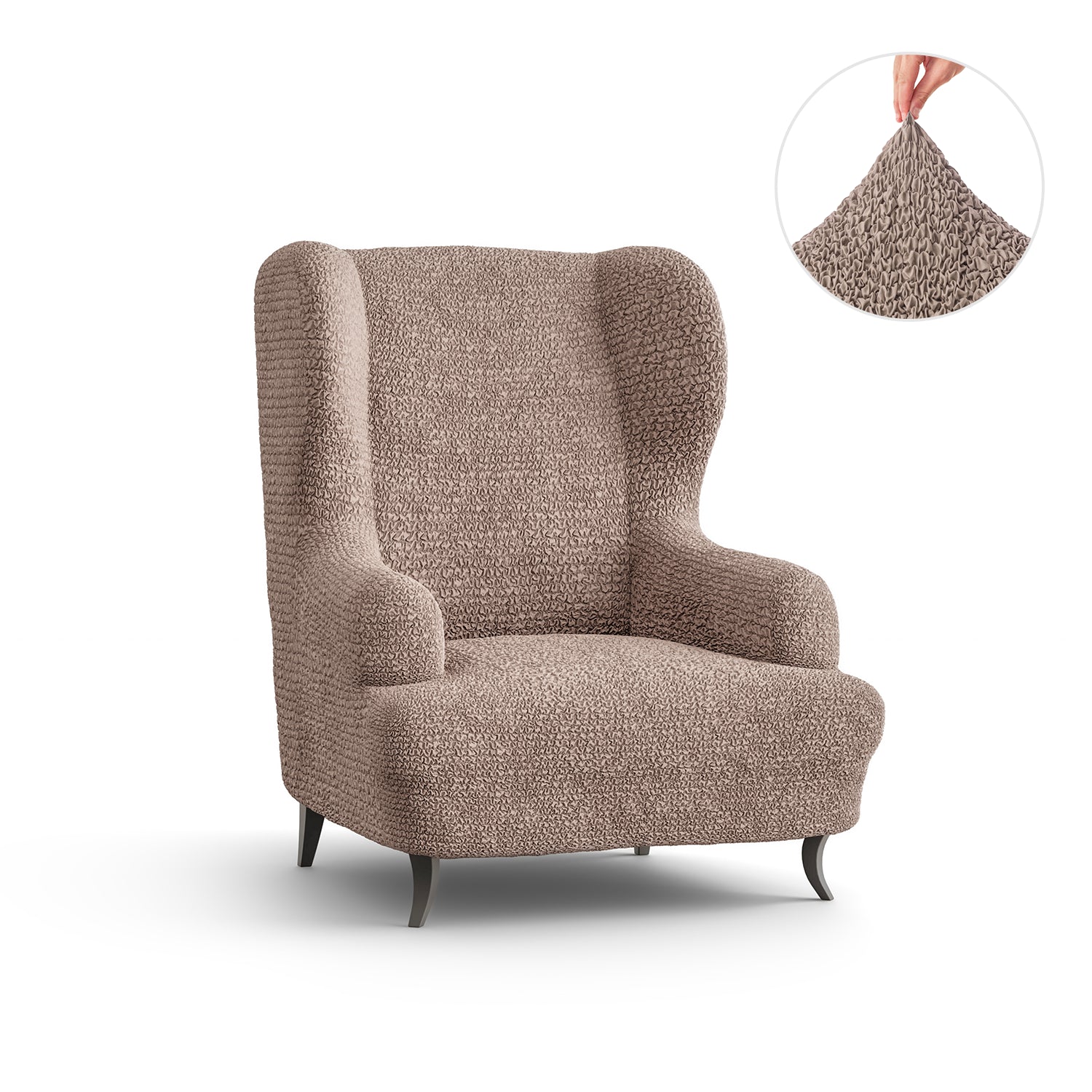 Wingback Chair Slipcover, Microfibra Collection