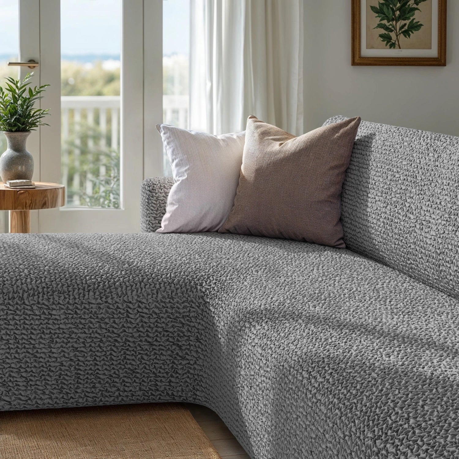 Ash L-Shaped Sofa Slipcover (Left Chaise), Microfibra Collection