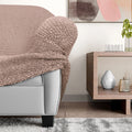 Blush Taupe Fullback Support Sectional Sofa Slipcover (Left Chaise), Microfibra Collection
