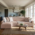 Blush Taupe L-Shaped Sofa Slipcover (Left Chaise), Microfibra Collection