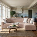 Blush Taupe L-Shaped Sofa Slipcover (Right Chaise), Microfibra Collection