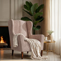 Blush Taupe Wingback Chair Slipcover, Microfibra Collection