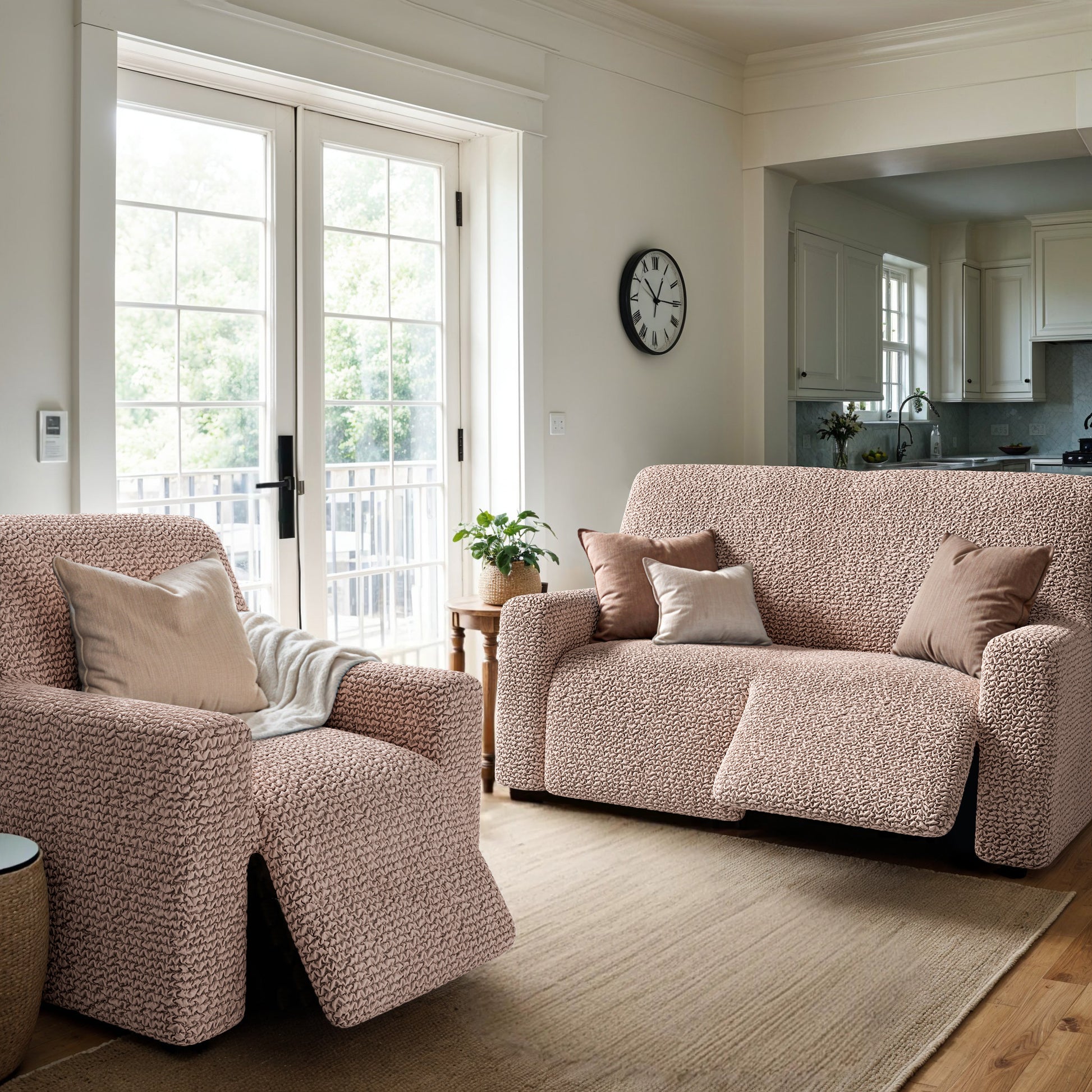 Blush Taupe Recliner Slipcover, Microfibra Collection