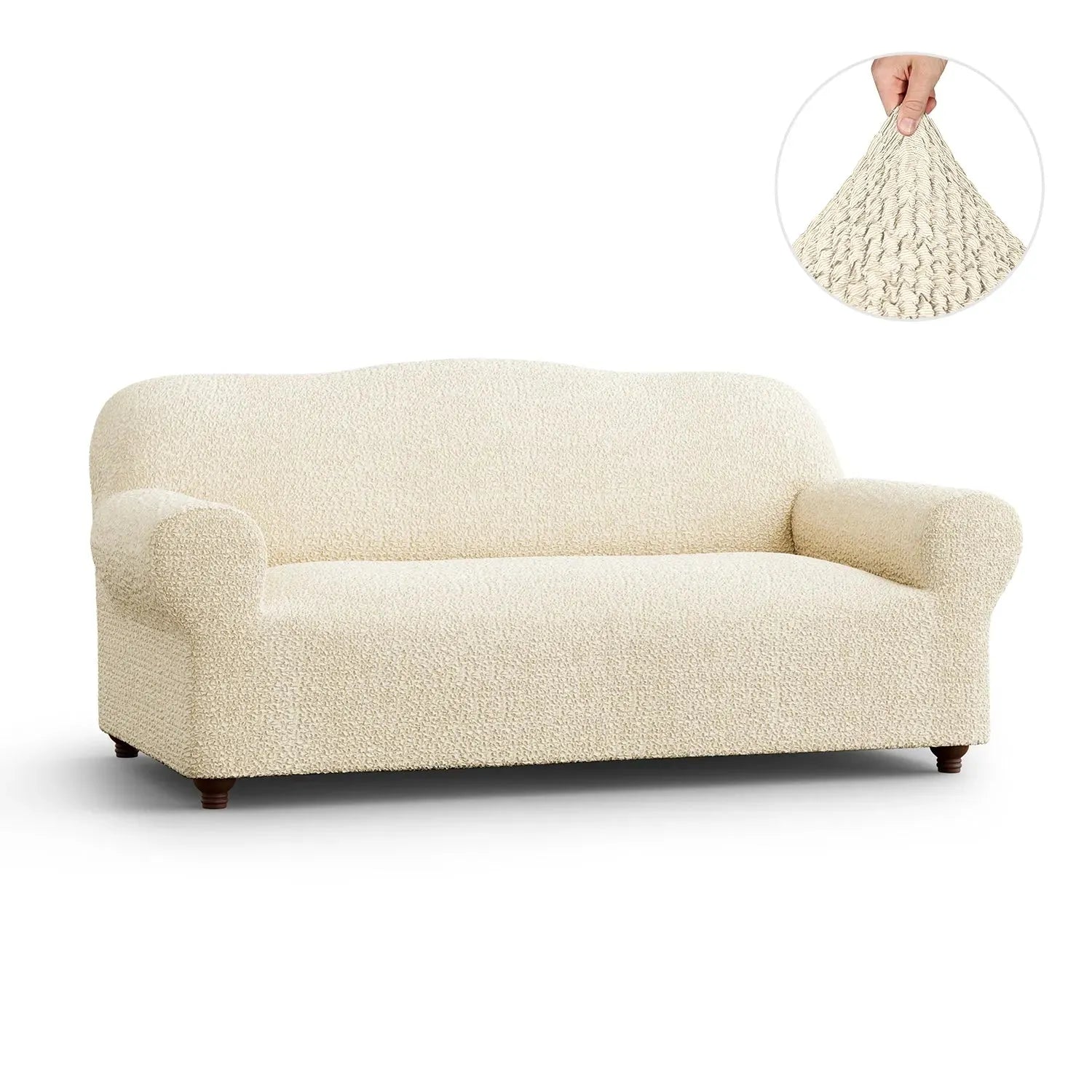 Cream Sofa 3 Seater Slipcover, Mille Righe Collection