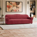 Burgundy Sofa 4 Seater Slipcover, Mille Righe Collection