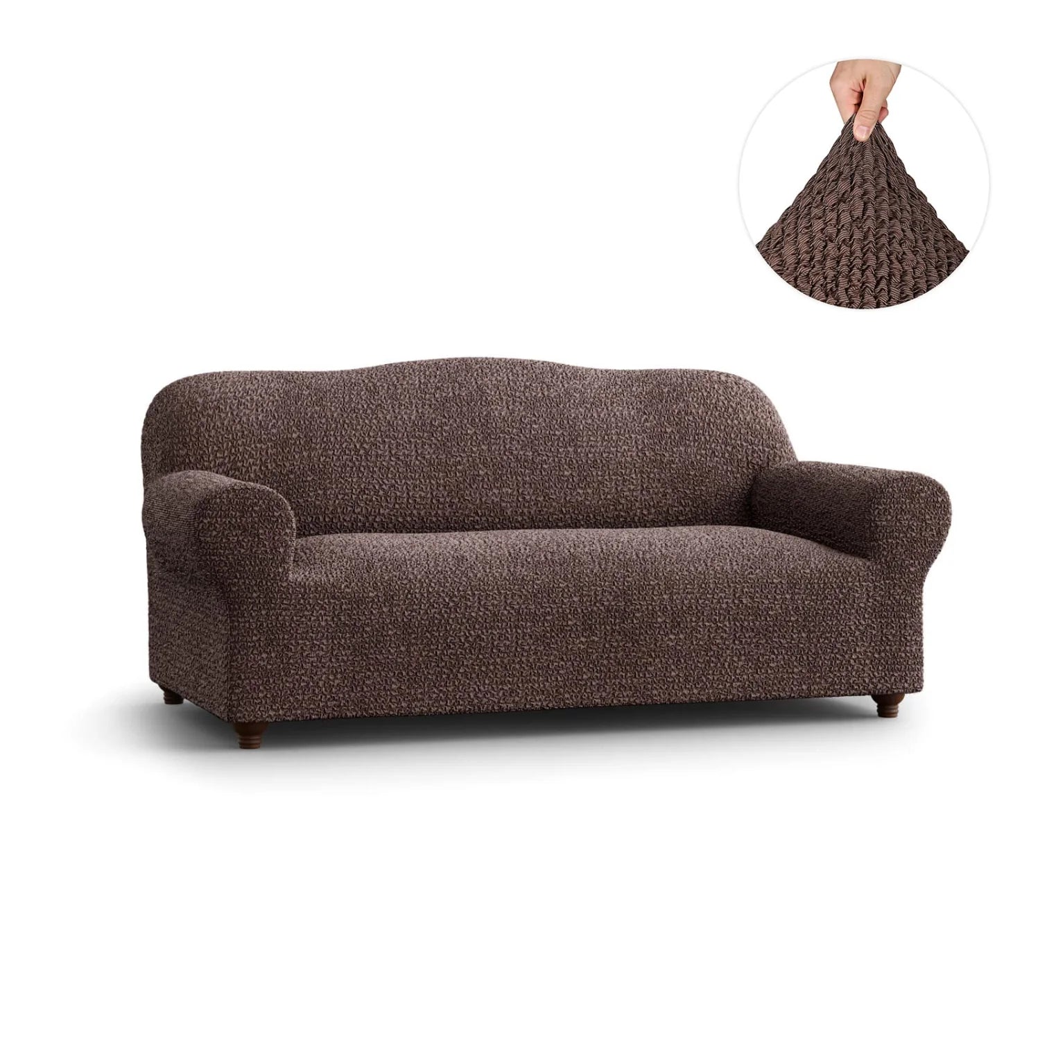 Brown Sofa 3 Seater Slipcover, Mille Righe Collection