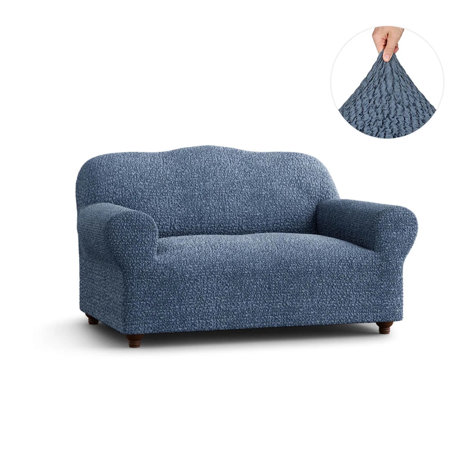 Blue Loveseat 2 Seater Slipcover, Mille Righe Collection