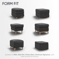 Black Ottoman Slipcover (Medium), Velvet Collection