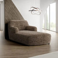 Vittoria Brown Chaise Lounge Slipcover, Microfibra Printed Collection