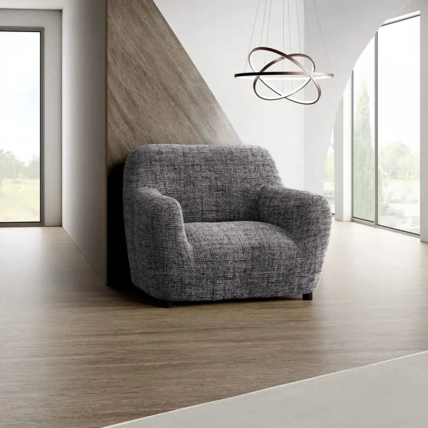 Vittoria Grey Armchair Slipcover, Microfibra Printed Collection