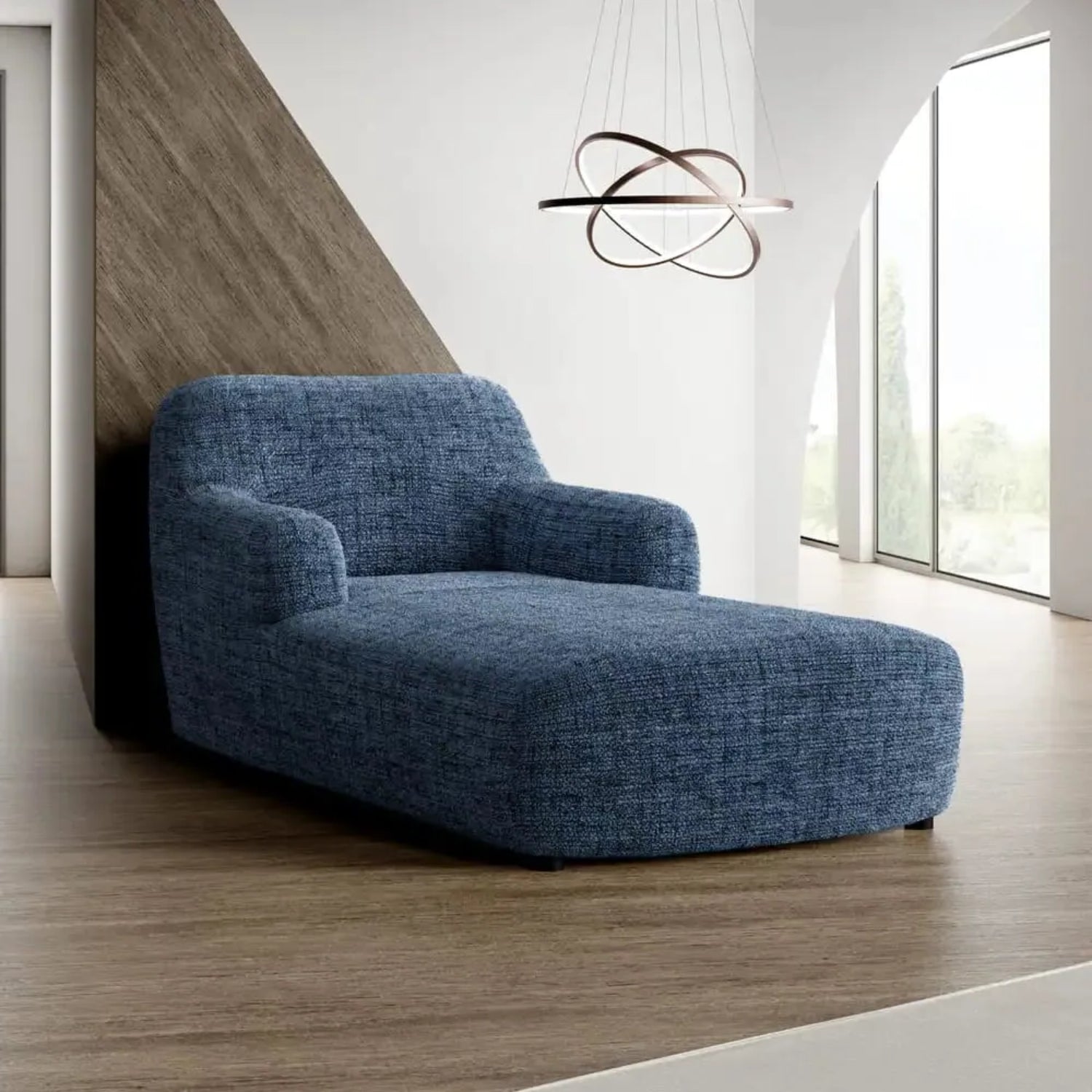 Vittoria Blue Chaise Lounge Slipcover, Microfibra Printed Collection