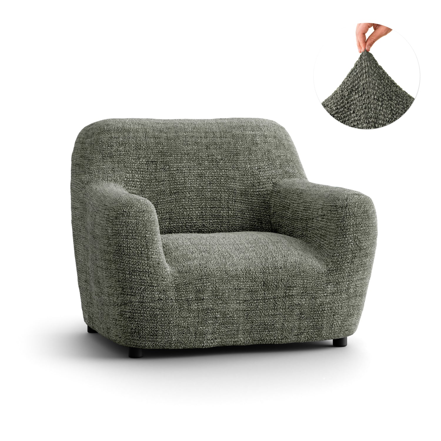 Mossy Grey Armchair Slipcover, Microfibra Printed Collection