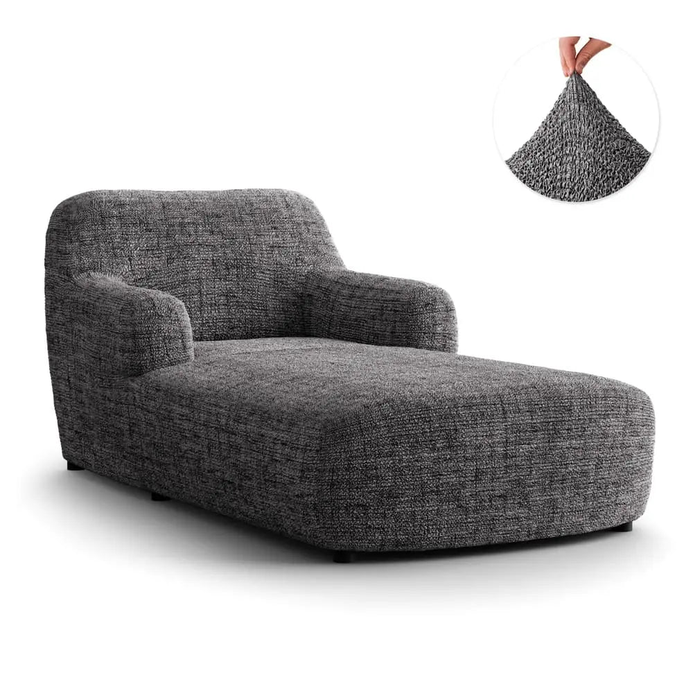 Vittoria Grey Chaise Lounge Slipcover, Microfibra Printed Collection