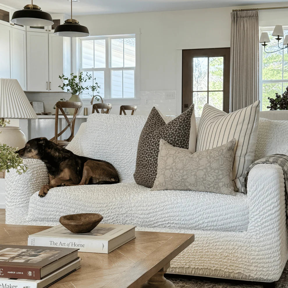 Cream Futon Slipcover, Microfibra Collection