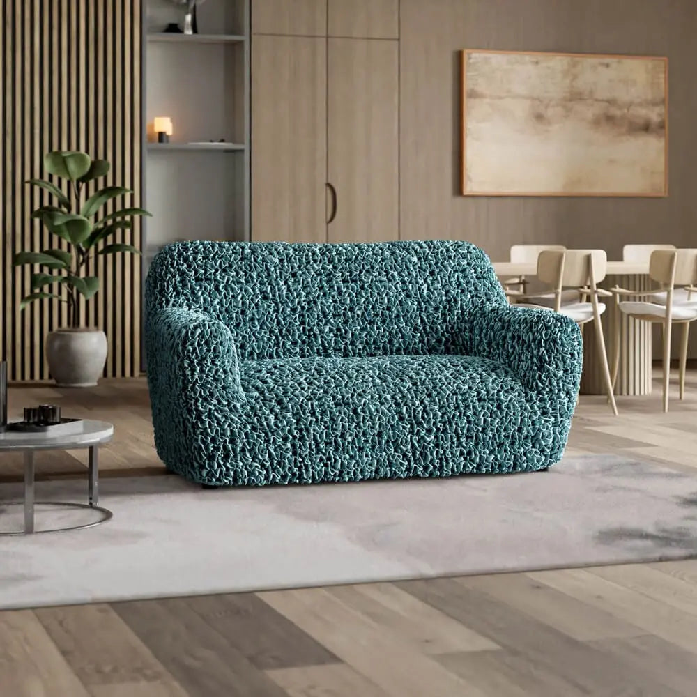 Teal Loveseat 2 Seater Slipcover, Fuco Velvet Collection