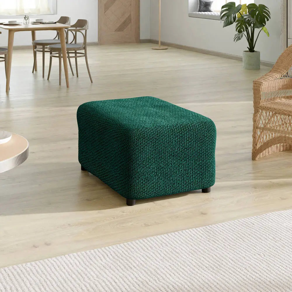 Emerald Green Ottoman Slipcover (Medium), Velvet Collection