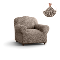 Brown Arabesco Armchair  Slipcover, Jacquard 3D Collection