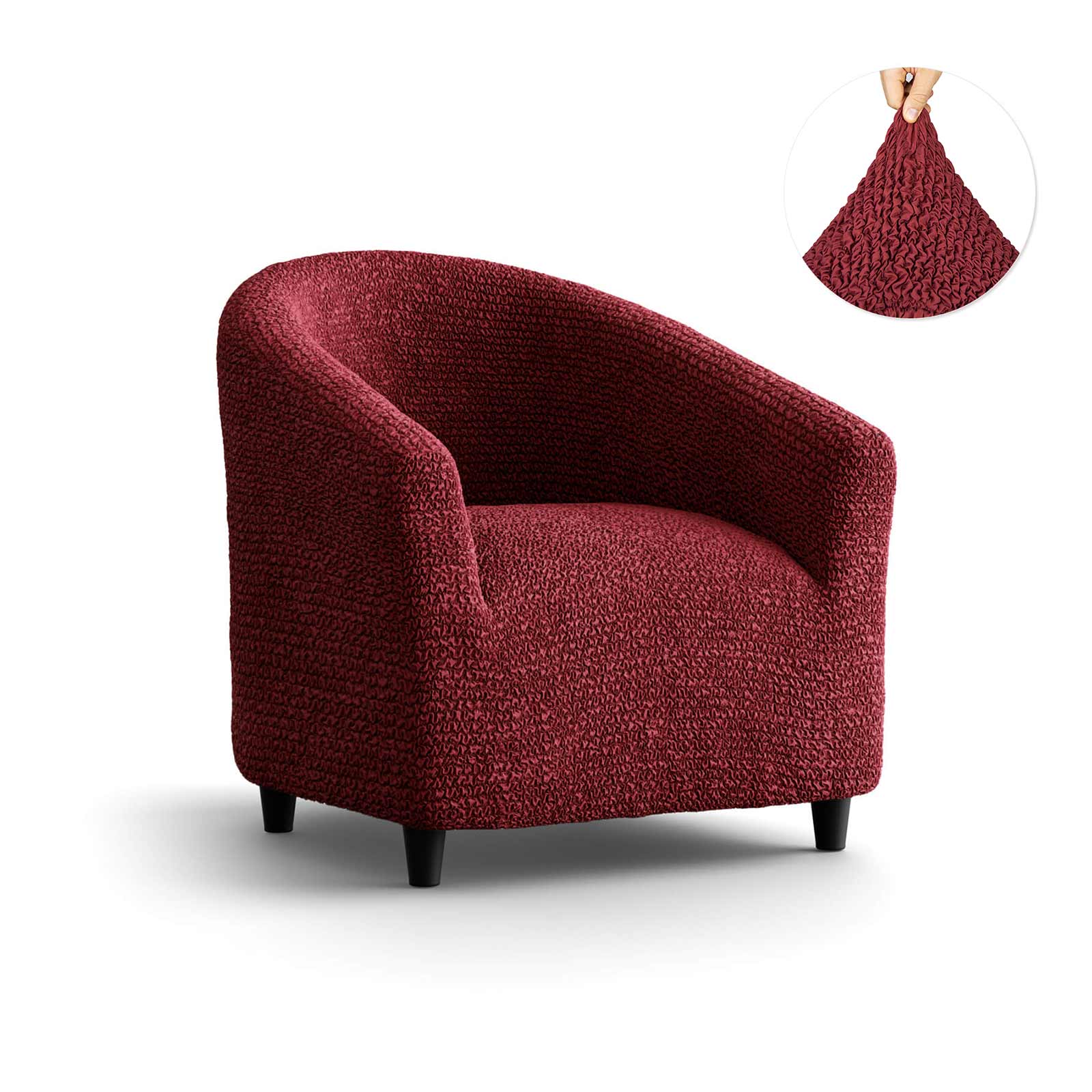 Burgundy Barrel Chair Slipcover, Microfibra Collection