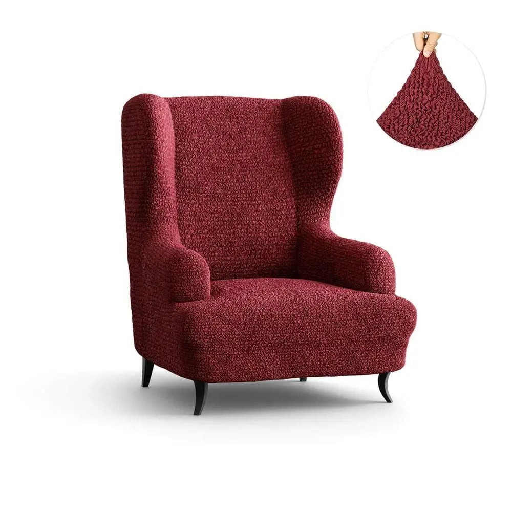 Burgundy Wingback Chair Slipcover, Microfibra Collection