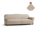 Beige Vento Sofa 4 Seater Slipcover, Jacquard 3D Collection