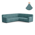 Teal Corner Sofa Slipcover, Microfibra Collection