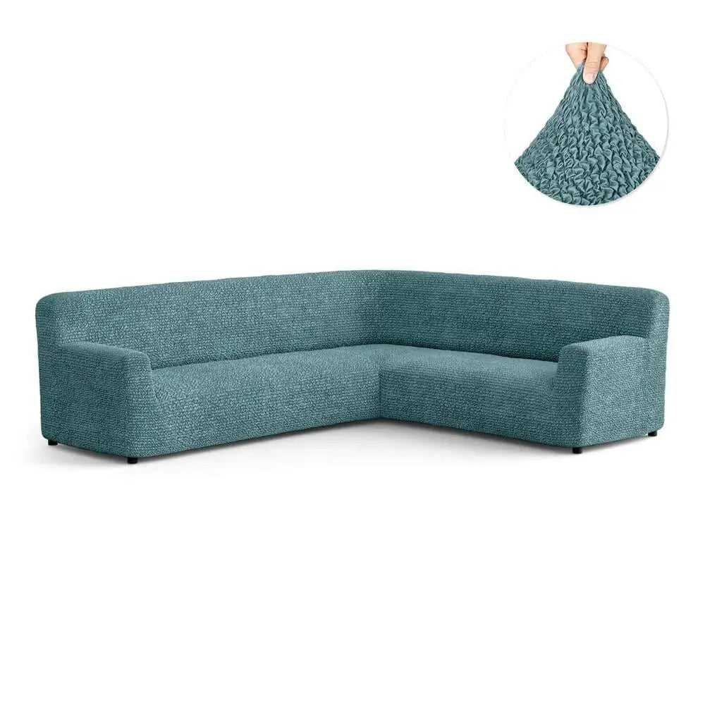 Teal Corner Sofa Slipcover, Microfibra Collection